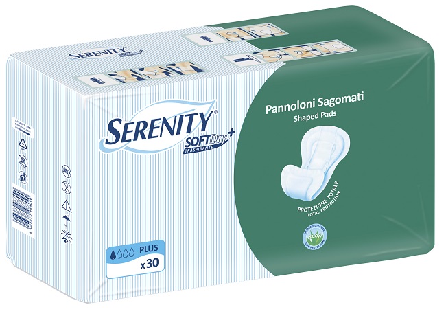 PANNOLONE PER INCONTINENZA SAGOMATO SERENITY SOFTDRY+ ALOE PLUS 30 PEZZI - Pharmaleader