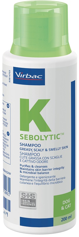 SEBOLYTIC SHAMPOO CUTE GRASSA CON SCAGLIE E CATTIVO ODORE CANE E GATTO 200 ML - Pharmaleader