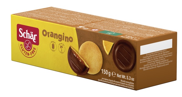 SCHAR ORANGINO BISCOTTI CON RIPIENO AL GUSTO DI ARANCIA RICOPERTI CON CIOCCOLATO 150 G - Pharmaleader