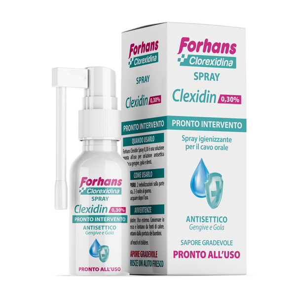 COLLUTORIO SPRAY CON CLOREXIDINA FORHANS CLEXIDIN 50ML - Pharmaleader