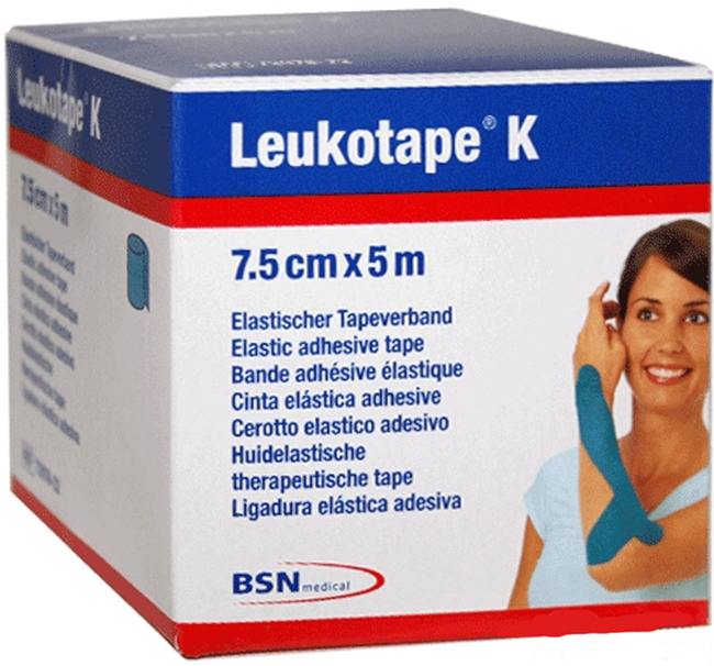 BENDA ADESIVA LEUKOTAPE K PER TAPING FISIOTERAPICO LARGHEZZA 7,5 CM LUNGHEZZA 5 M COLOR ROSSO IN ROTOLO - Pharmaleader