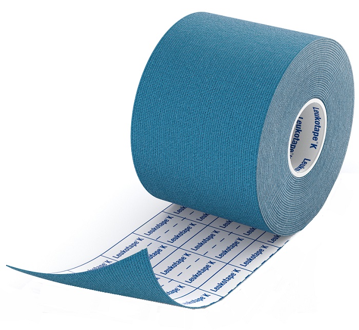 BENDA ADESIVA LEUKOTAPE K PER TAPING FISIOTERAPICO LARGHEZZA 5 CM LUNGHEZZA 5 M COLORE BLU IN ROTOLO - Pharmaleader