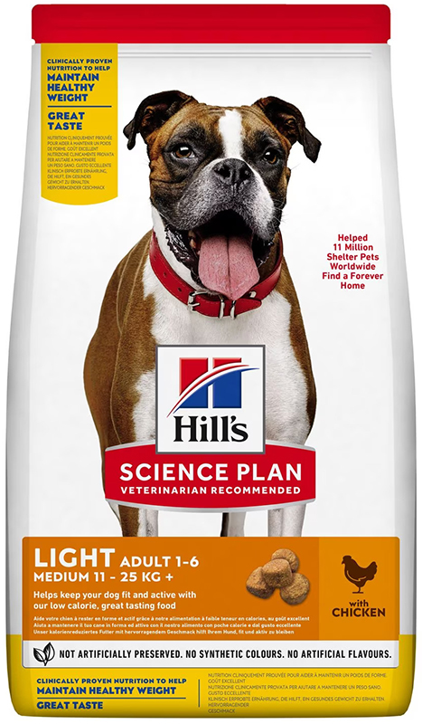 SCIENCE PLAN CANINE ADULT LIGHT MIDI CHICKEN 12 KG - Pharmaleader