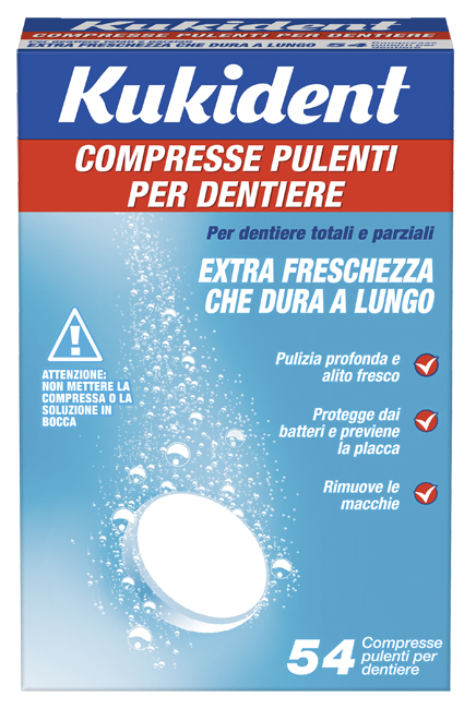 KUKIDENT CLEANSER FRESCH 54 COMPRESSE PULIZIA PROTESI DENTARIE - Pharmaleader