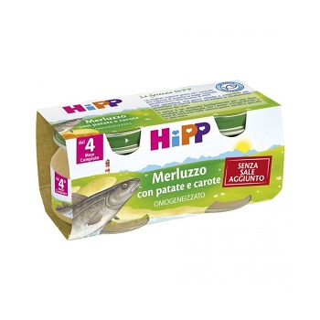 HIPP OMOGENEIZZATO MERLUZZO CAROTE PATATE 2X80 G - Pharmaleader