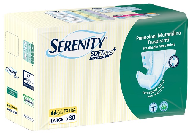 PANNOLONE MUTANDINA PER INCONTINENZA SERENITY SOFTDRY+ EXTRA TAGLIA LARGE 30 PEZZI - Pharmaleader
