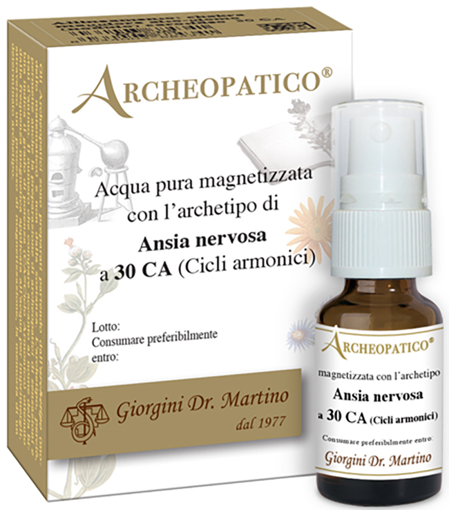 ARCHEOPATICO ACQUA PURA MAGNETIZZATA CON ARCHETIPO ANSIA NERVOSA A 30 CICLI ARMONICI 10 ML - Pharmaleader
