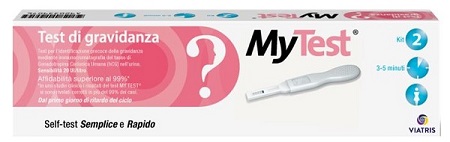 TEST DI GRAVIDANZA RAPIDO HCG MYTEST 2 PEZZI - Pharmaleader