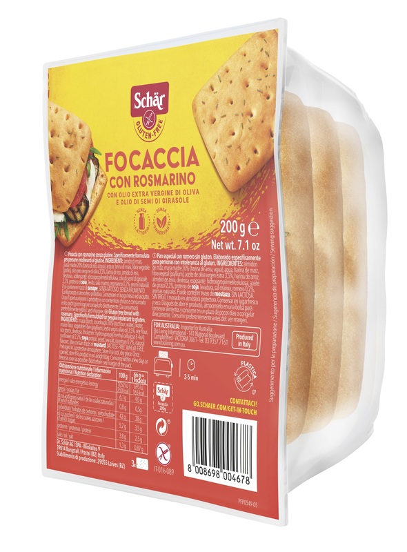 SCHAR FOCACCIA CON ROSMARINO SENZA LATTOSIO 200 G - Pharmaleader