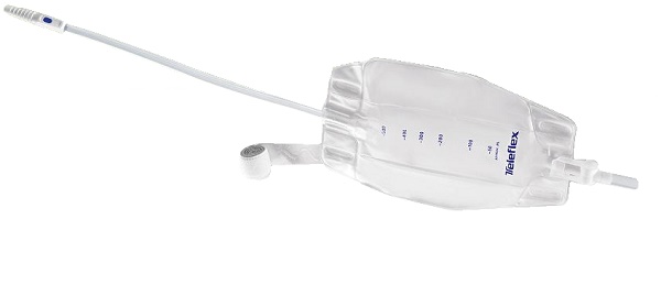 SACCA RACCOGLI URINA DA GAMBA PER INCONTINENZA 3 CAMERE COMFORT 500 ML A BASSO PROFILO IN PVC LATO RIVESTITO TNT CON TUBO DIRITTO 45 CM SENZA PUNTO DI PRELIEVO VARIABILE 8 PEZZI - Pharmaleader