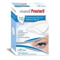 GARZA COMPRESSA OCULARE MEDIPRESTERIL ADESIVA TNT 6,5X9,5CM 10 PEZZI - Pharmaleader