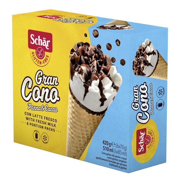 SCHAR SURGELATI GRAN CONO PANNA&CACAO CON LATTE FRESCO 6 PEZZI DA 70 G - Pharmaleader