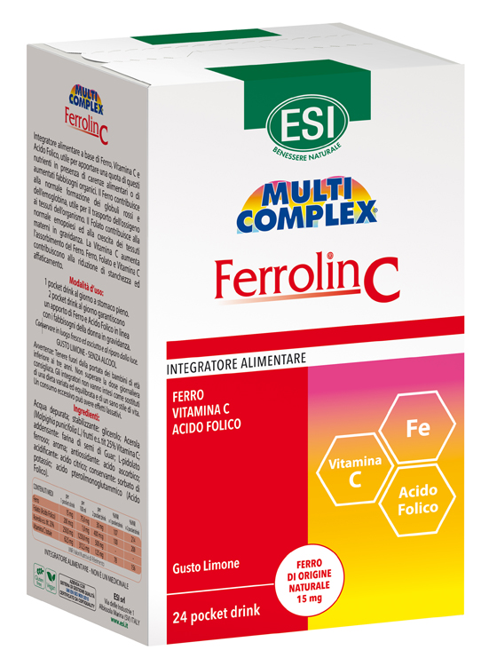 ESI FERROLIN C POCKET DRINK 24 BUSTINE - Pharmaleader