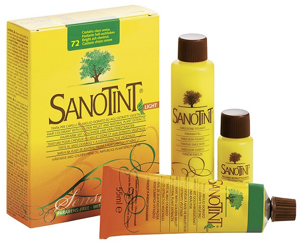SANOTINT LIGHT TINTURA PER CAPELLI NUMERO 72 CASTANO CHIARO CENERE TUBO IN ASTUCCIO DI CARTONE 125 ML - Pharmaleader