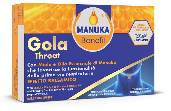 MANUKA BENEFIT GOLA THROAT 20 COMPRESSE MASTICABILI - Pharmaleader