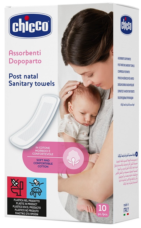 CHICCO MAMMA DONNA ASSORBENTI POSTPARTO COTONE 10 PEZZI - Pharmaleader