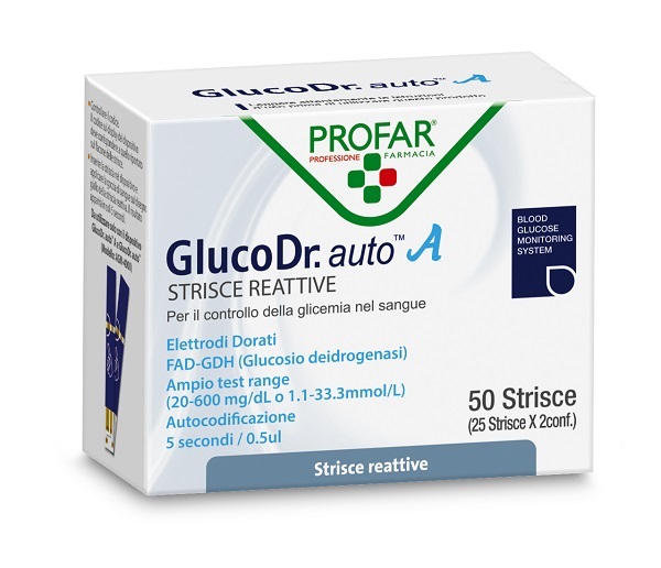 GLUCO DR AUTO GLICEMIA 50 STRISCE PROFAR - Pharmaleader