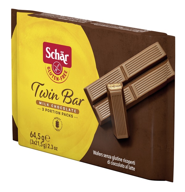 SCHAR TWIN BAR WAFERS RICOPERTI DI CIOCCOLATO AL LATTE 3 PEZZI DA 21,5 G - Pharmaleader