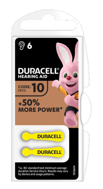 DURACELL ACTIVAIR HEARING AID EASY TAB 10 GIALLO BATTERIA PER APPARECCHIO ACUSTICO 6 PEZZI - Pharmaleader