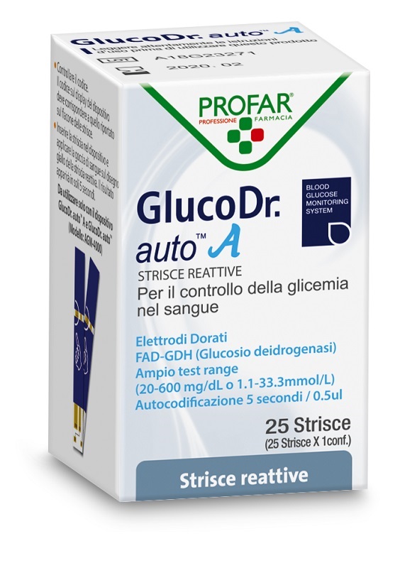 GLUCO DR AUTO GLICEMIA 25 STRISCE PROFAR - Pharmaleader