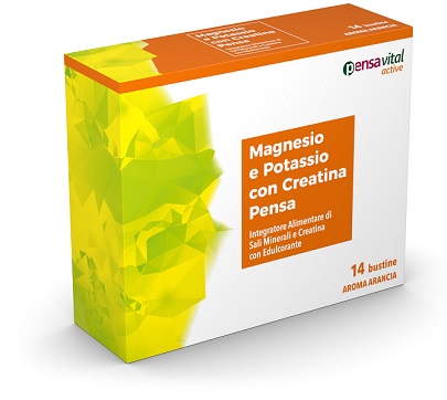 MAGNESIO E POTASSIO CON CREATINA ARANCIA PENSA 14 BUSTINE - Pharmaleader