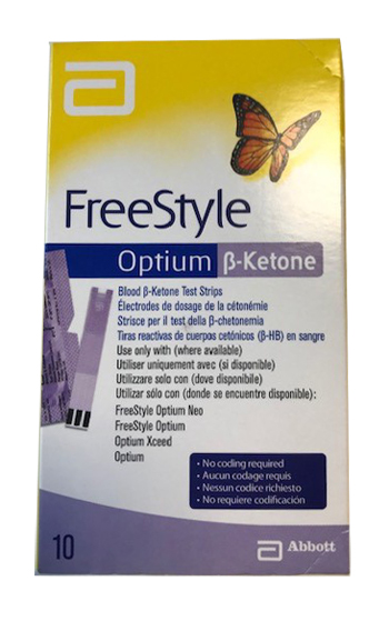 STRISCE MISURAZIONE CHETONEMIA OPTIUM BETA KETONE 10 PEZZI - Pharmaleader