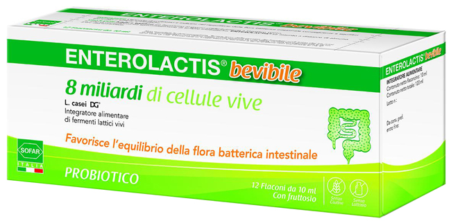 ENTEROLACTIS BEVIBILE 12 FLACONCINI DA 10 ML SOFAR - Pharmaleader
