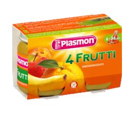 PLASMON OMOGENEIZZATO 4 FRUTTI 2 X 104 G - Pharmaleader