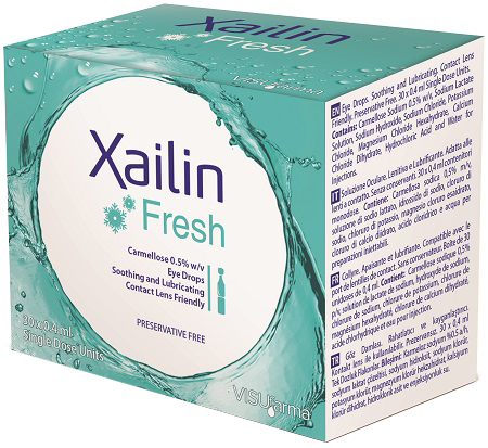 XAILIN FRESH GOCCE OCULARI CARBOSSIMETILCELLULOSA 0,5% 30 FLACONCINI MONODOSE 0,4 ML - Pharmaleader