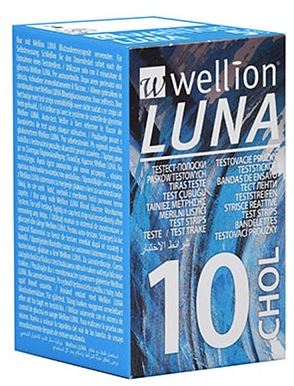 WELLION LUNA 10 STRIPS STRISCE PER MISURAZIONE COLESTEROLO - Pharmaleader