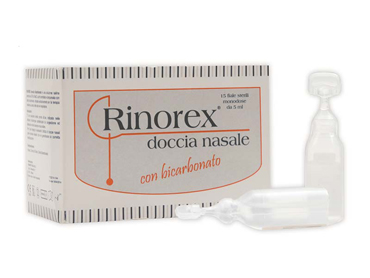 FIALA PER DOCCIA NASALE RINOREX BICARBONATO 15 FIALE 5 ML - Pharmaleader