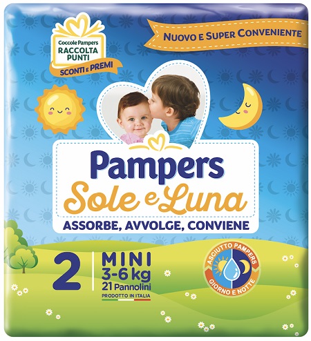 PANNOLINO PER BAMBINO PAMPERS SOLE & LUNA FLASH MINI 21 PEZZI - Pharmaleader