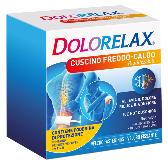 DOLORELAX ICE HOT CUSCINO RIUTILIZZABILE CON VELCRO FISSANTE 11X26 CM - Pharmaleader