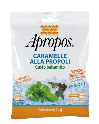 APROPOS CARAMELLE DURE ALLA PROPOLI BALSAMICHE SENZA ZUCCHERO 50 G - Pharmaleader