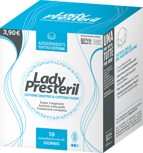 LADY PRESTERIL COTONE DENTRO & COTONE FUORI 10 ASSORBENTI CON ALI GIORNO PROMO - Pharmaleader