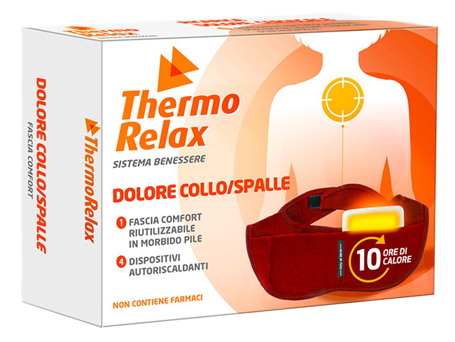THERMORELAX FASCIA DOLORE COLLO SPALLE FASCIA+4 DISPOSITIVI AUTORISCALDANTI - Pharmaleader