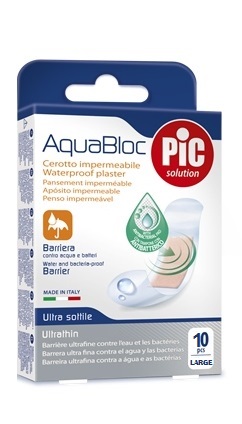 CEROTTO PIC AQUABLOC 25X72MM ANTIBATTERICO 10 PEZZI - Pharmaleader