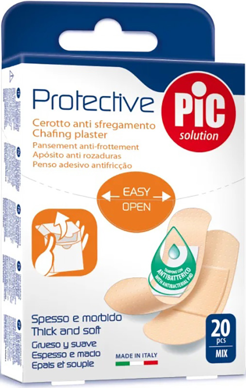 CEROTTO PIC PROTECTIVE MIX ANTIBATTERICO ANTISFREGAMENTO CON TAMPONE 20 PEZZI - Pharmaleader