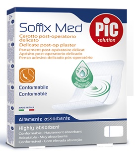 CEROTTO PIC SOFFIX MED IN TNT CON TAMPONE CENTRALE ASSORBENTE STERILE MONOUSO 30X10 CM STERILI ANTIBATTERICO 3 PEZZI - Pharmaleader