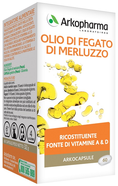ARKO CAPSULE OLIO FEGATO MERLUZZO 60 CAPSULE - Pharmaleader