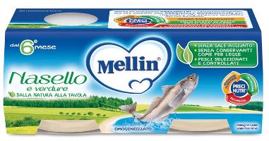 MELLIN OMOGENEIZZATO NASELLO 2 X 80 G - Pharmaleader