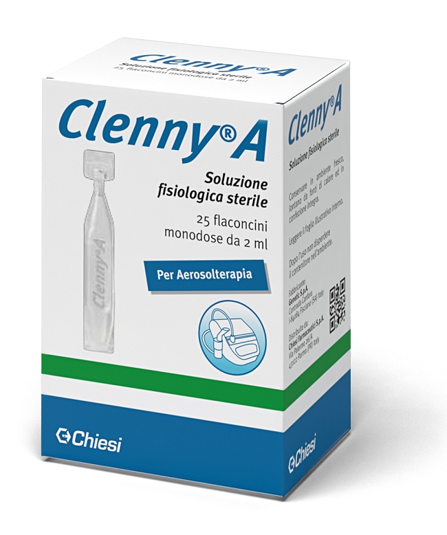 CLENNY A SOLUZIONE FISIOLOGICA STERILE PER AEROSOLTERAPIA 25 FLACONCINI MONODOSE DA 2 ML - Pharmaleader