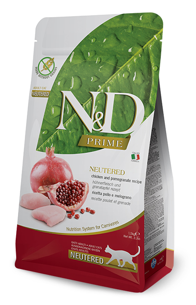 N&D FELINE GRAIN FREE CAT NEUTERED POLLO & MELOGRANO 1500 G - Pharmaleader