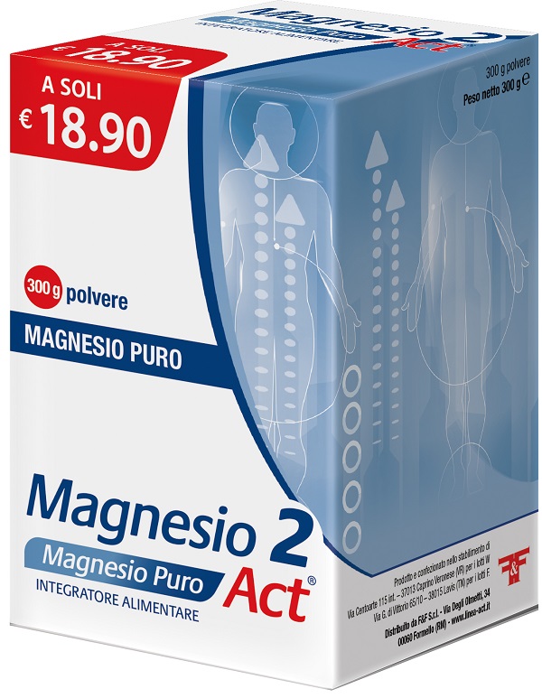 MAGNESIO 2 MAGNESIO PURO ACT POLVERE 300 G - Pharmaleader