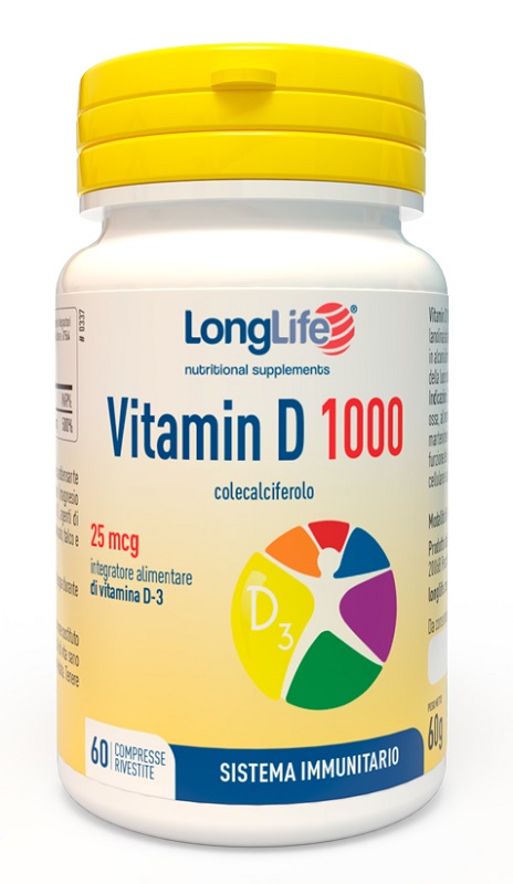 LONGLIFE VITAMIN D 1000UI 60 COMPRESSE RIVESTITE - Pharmaleader