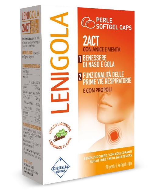 LENIGOLA 20 PERLE SOFTGEL CAPS LIQUIRIZIA - Pharmaleader