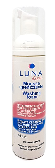 LUNADERM MOUSSE IGIENIZZANTE DETERGENTE INTIMO PELLI IRRITATE ED ALTERATE 150 ML - Pharmaleader
