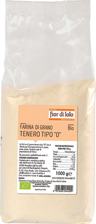 FARINA FINE DI GRANO TENERO 0 BIOLOGICO 1000 G - Pharmaleader
