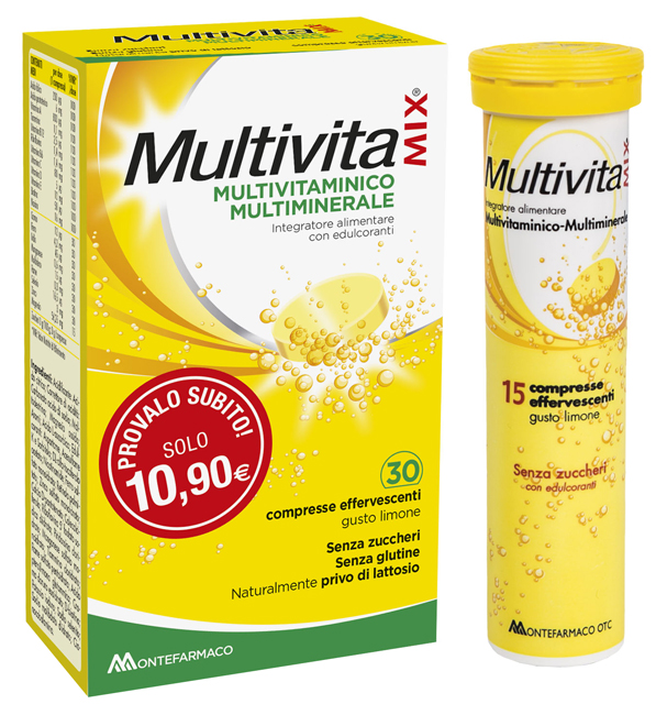 MULTIVITAMIX SENZA ZUCCHERO 30 COMPRESSE EFFERVESCENTI - Pharmaleader