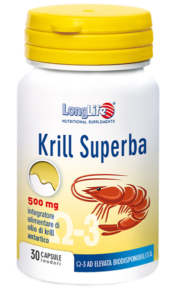 LONGLIFE KRILL SUPERBA 30 CAPSULE INODORI DA 600 MG - Pharmaleader